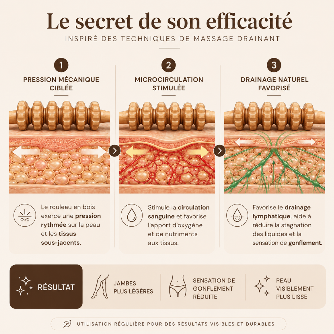 Rouleau Drainant en Bois