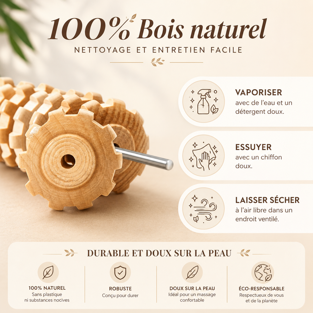Rouleau Drainant en Bois